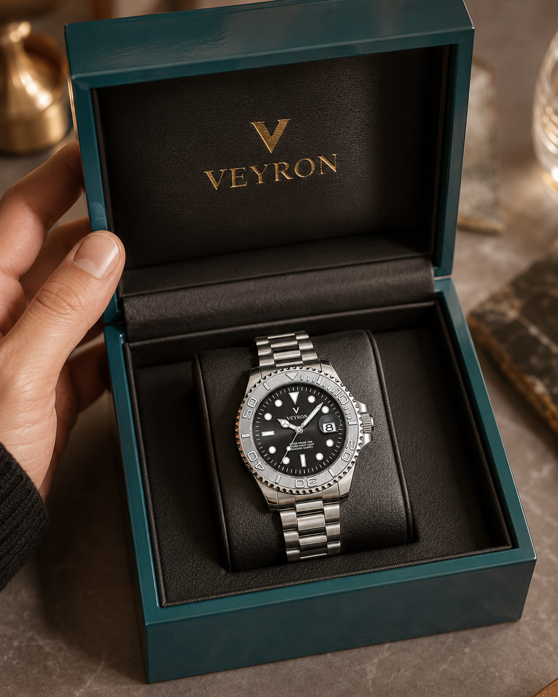 Veyron Trajan minimalist watch – 3/4 angle view