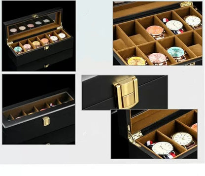 Veyron Vault 10-slot wooden watch and jewelry box