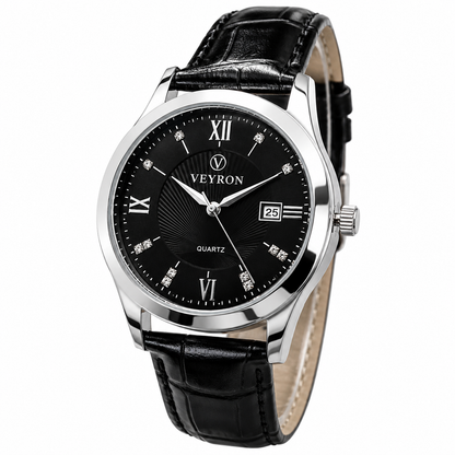 Veyron Alaric steel watch with diamond hour markers