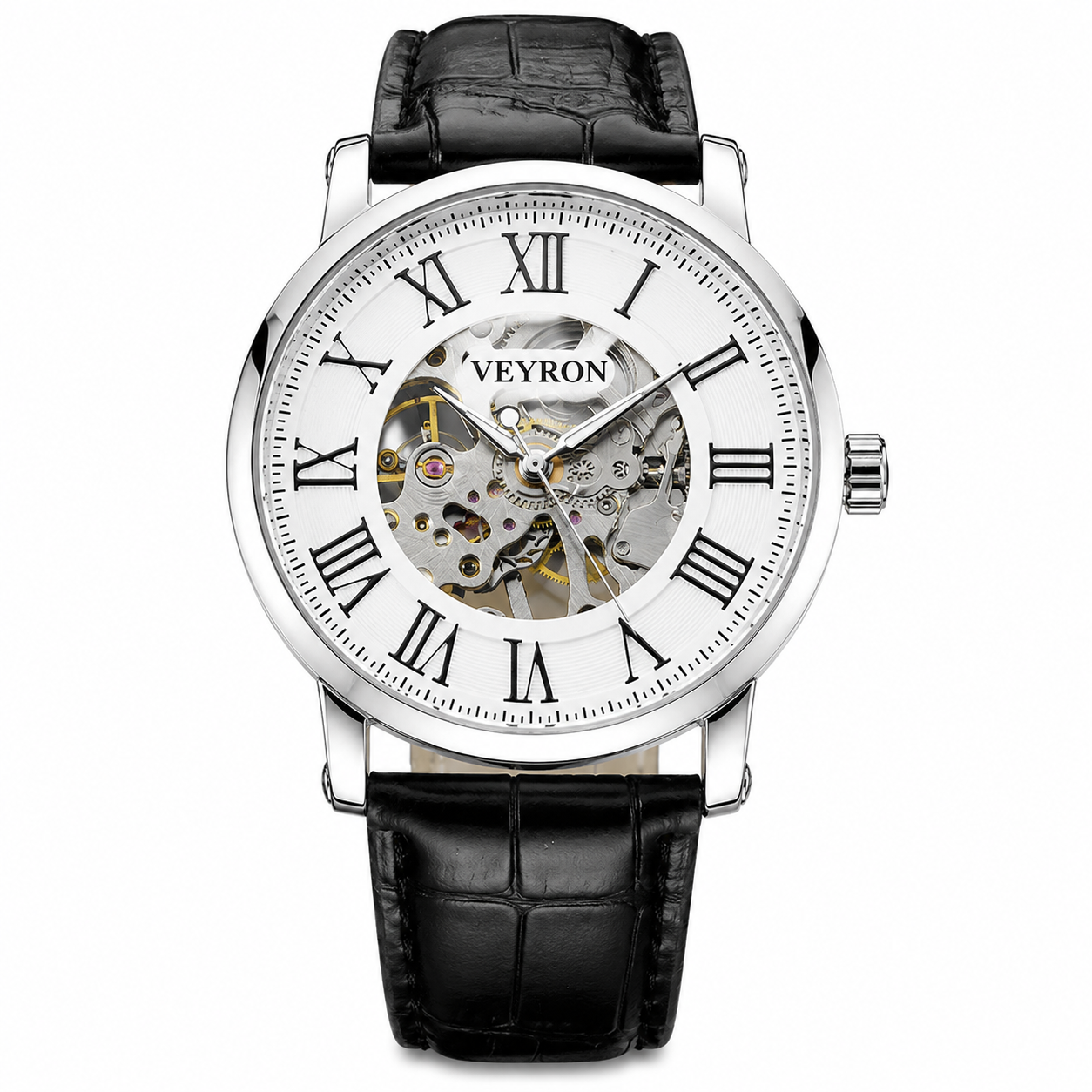 Veyron Aurelian open-heart skeleton automatic watch