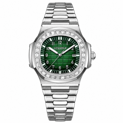 Veyron Cassius integrated bracelet watch with crystal-set bezel