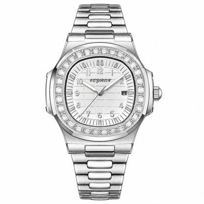 Veyron Cassius integrated bracelet watch with crystal-set bezel
