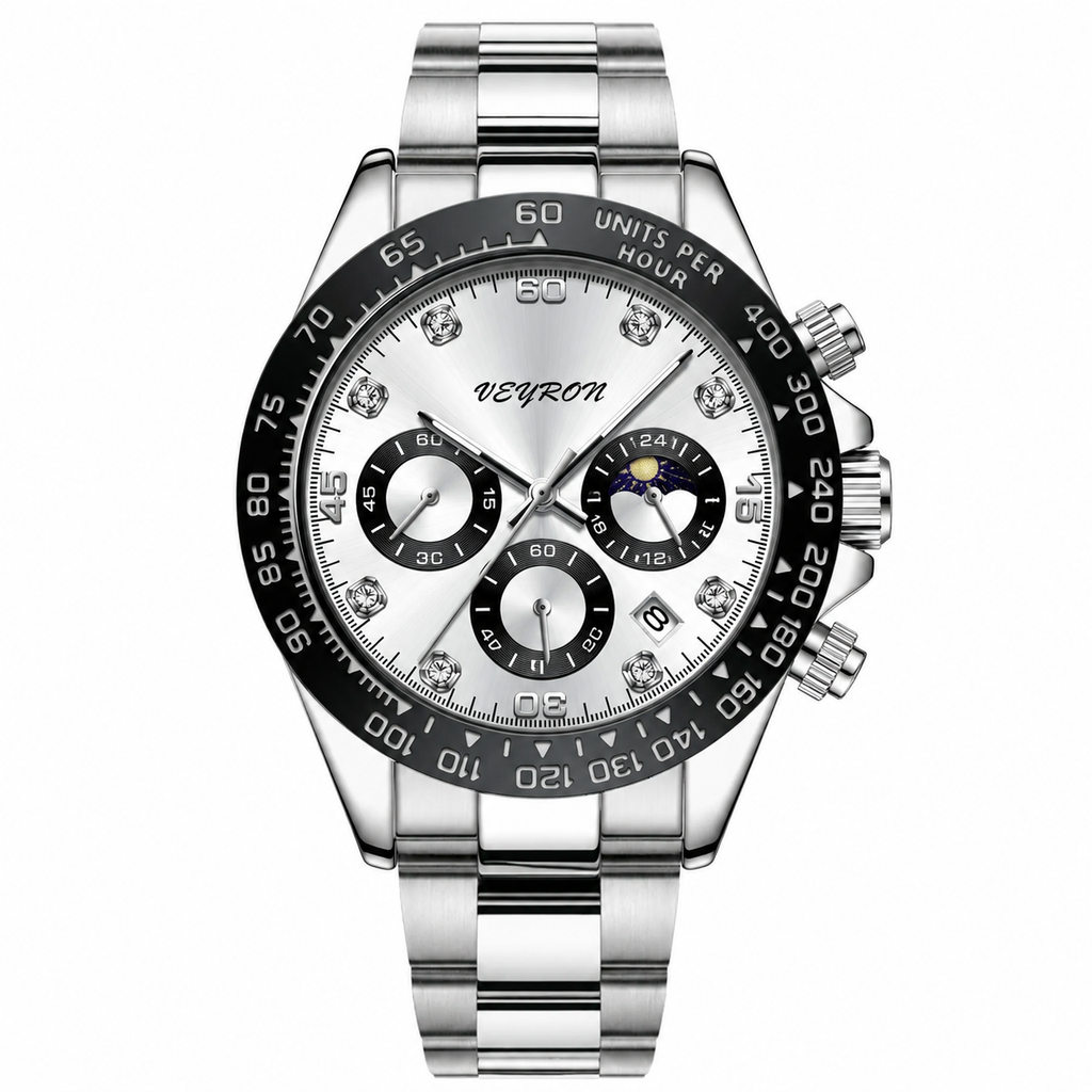 VEY 004 — men's chronograph watch with diamond hour markers