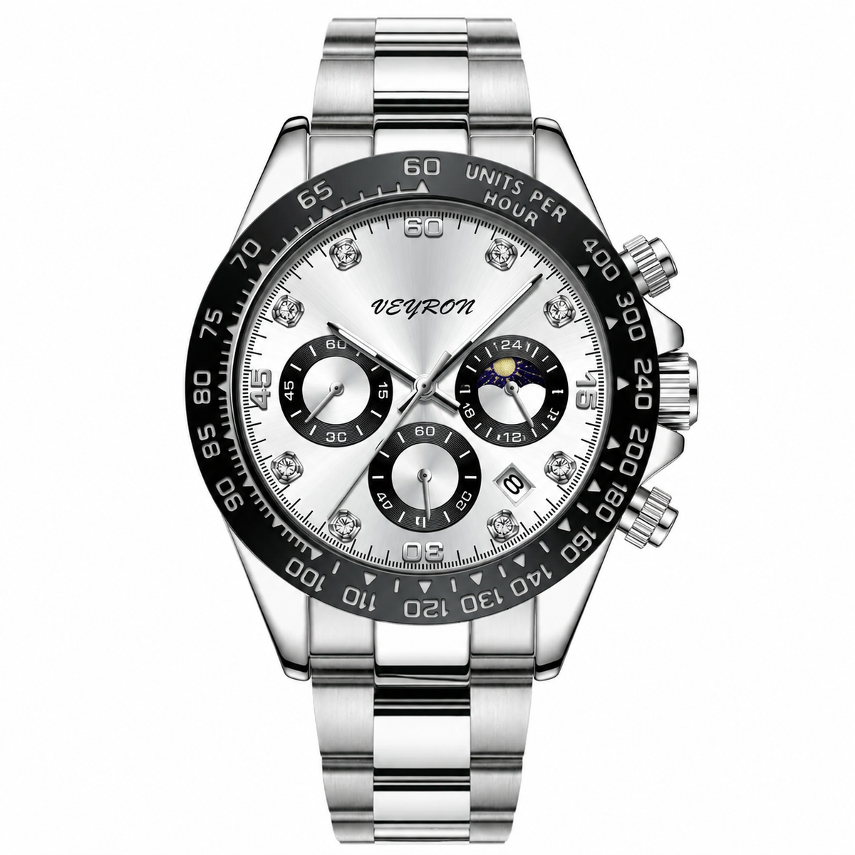 VEY 004 — men's chronograph watch with diamond hour markers