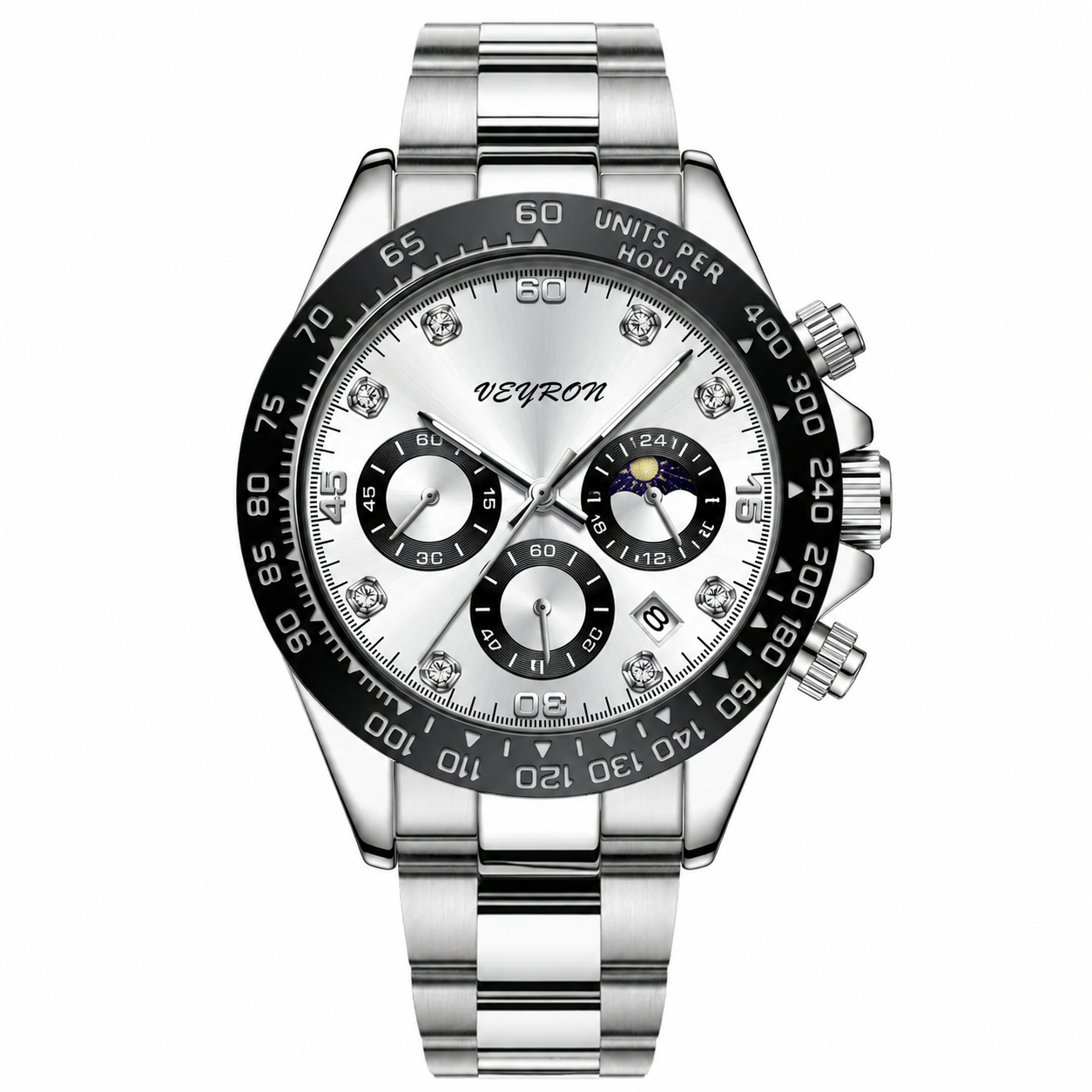 VEY 004 — men's chronograph watch with diamond hour markers