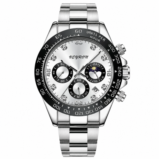 Veyron Cato chronograph watch with diamond hour markers