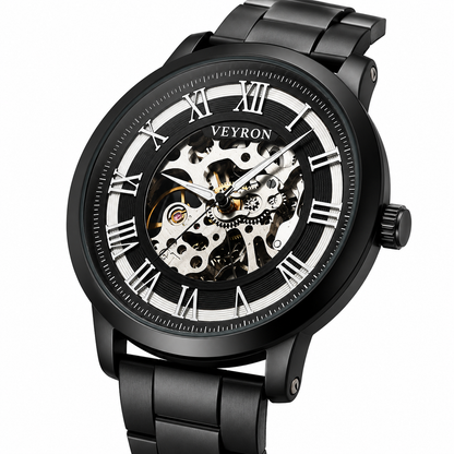 Veyron Corvus automatic skeleton watch with exhibition case back