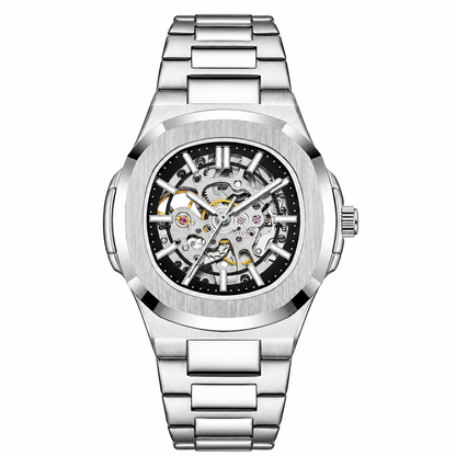 Veyron Corvus automatic skeleton watch with exhibition case back
