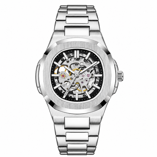 Veyron Corvus automatic skeleton watch with exhibition case back