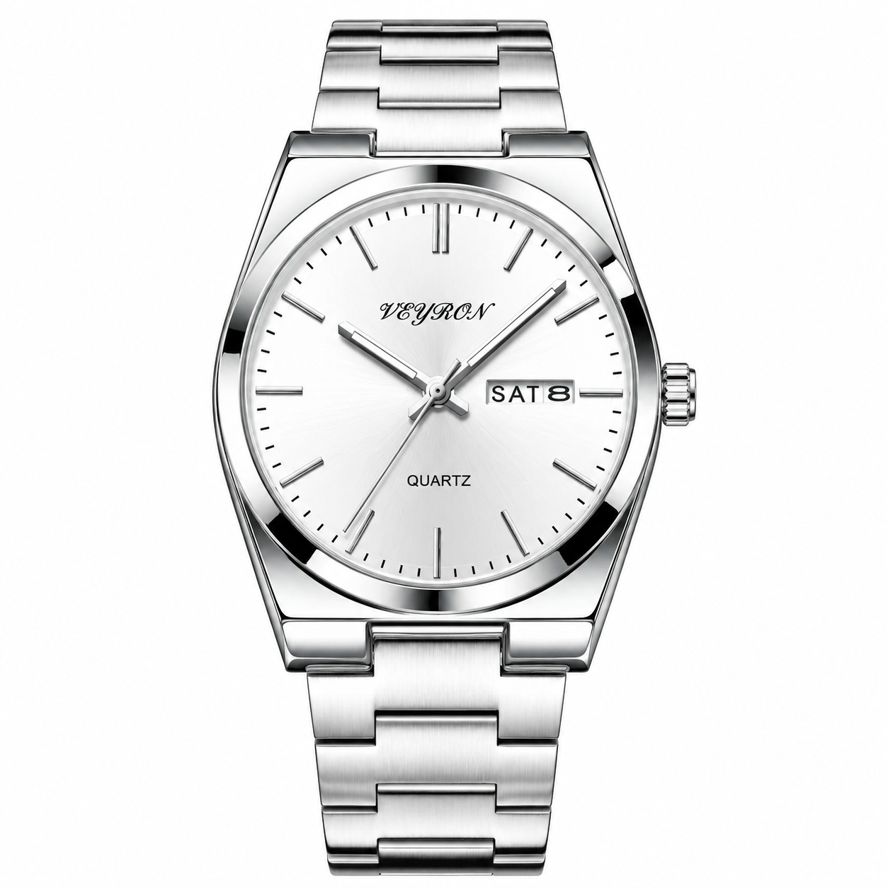 Veyron Hadrian dress watch with day-date window and jubilé bracelet