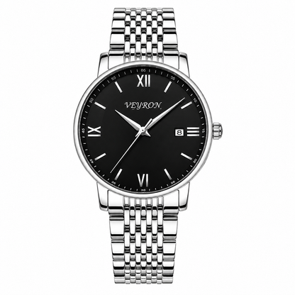 Veyron Marcen blue sunburst dial watch with steel bracelet