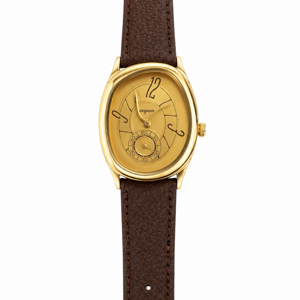 VEY 007 — men's automatic cushion case watch, Nocturne dial, leather strap