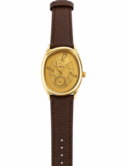 Veyron Nerva cushion case watch with leather strap, Nocturne dial