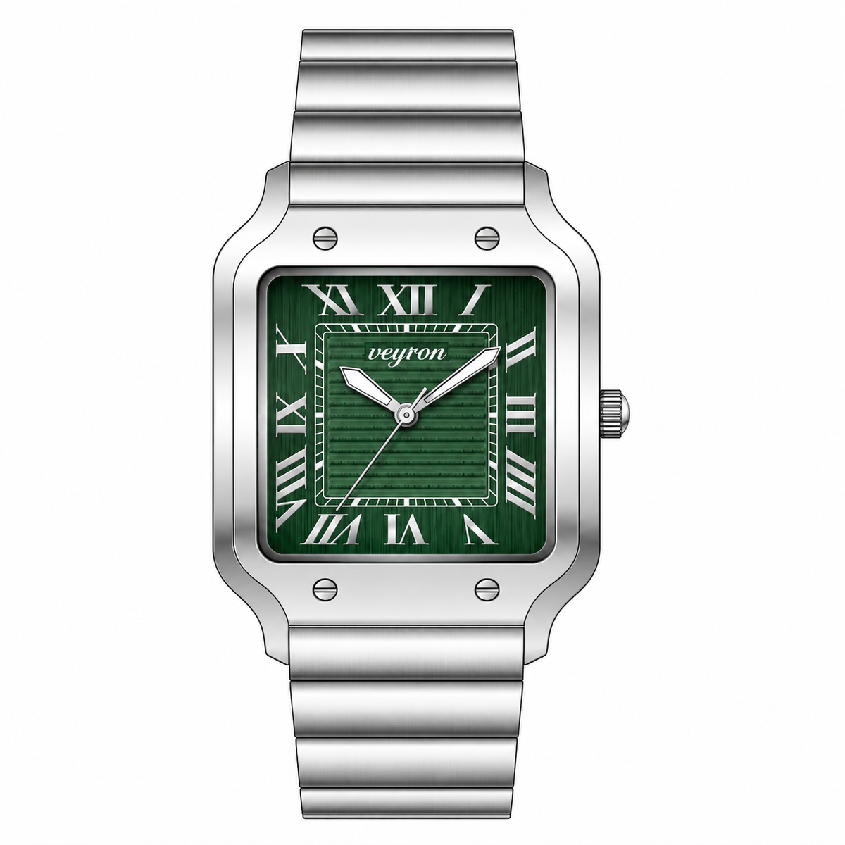 VEY 006 — square bracelet watch, alternate angle