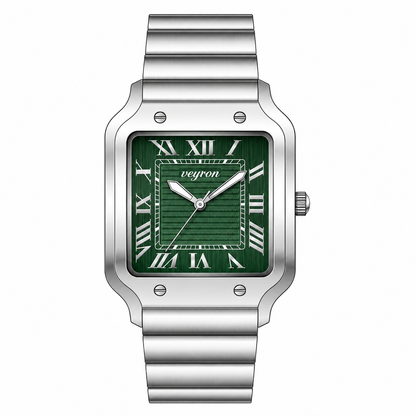Veyron Scipio square case watch with integrated bracelet