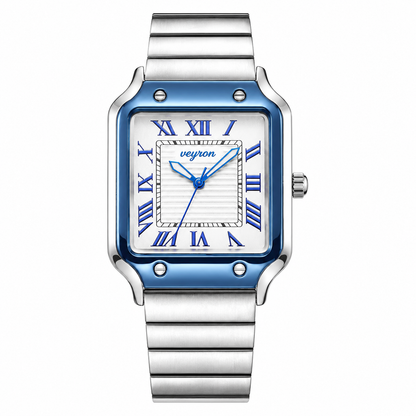Veyron Scipio square case watch with integrated bracelet