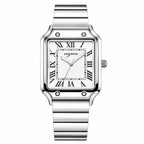 VEY 006 — men's square case watch with integrated steel bracelet