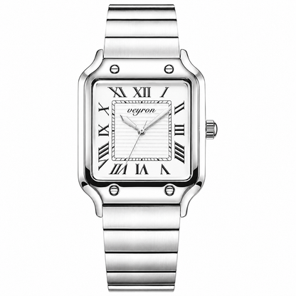 Veyron Scipio square case watch with integrated bracelet