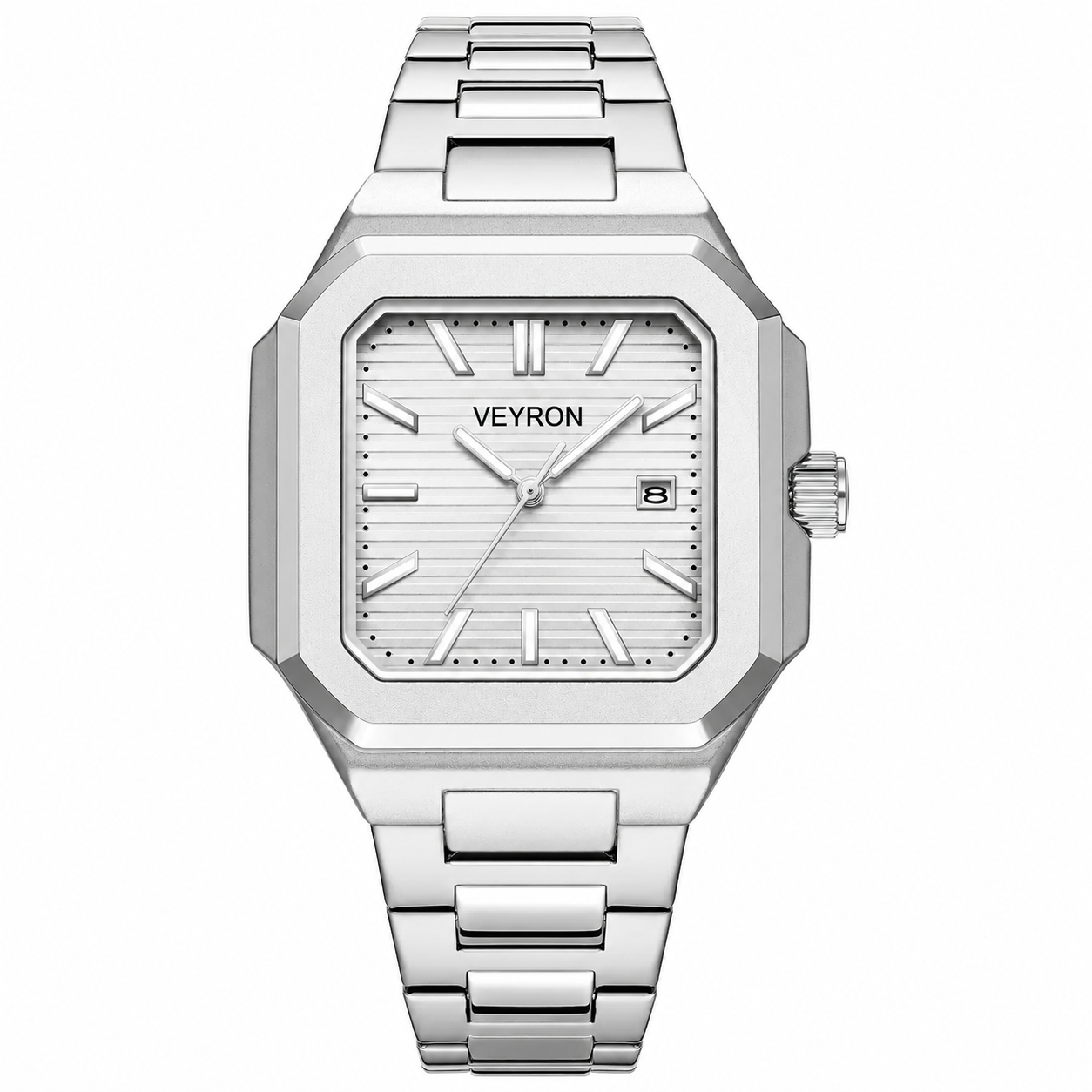 Veyron Titus integrated bracelet watch, square case