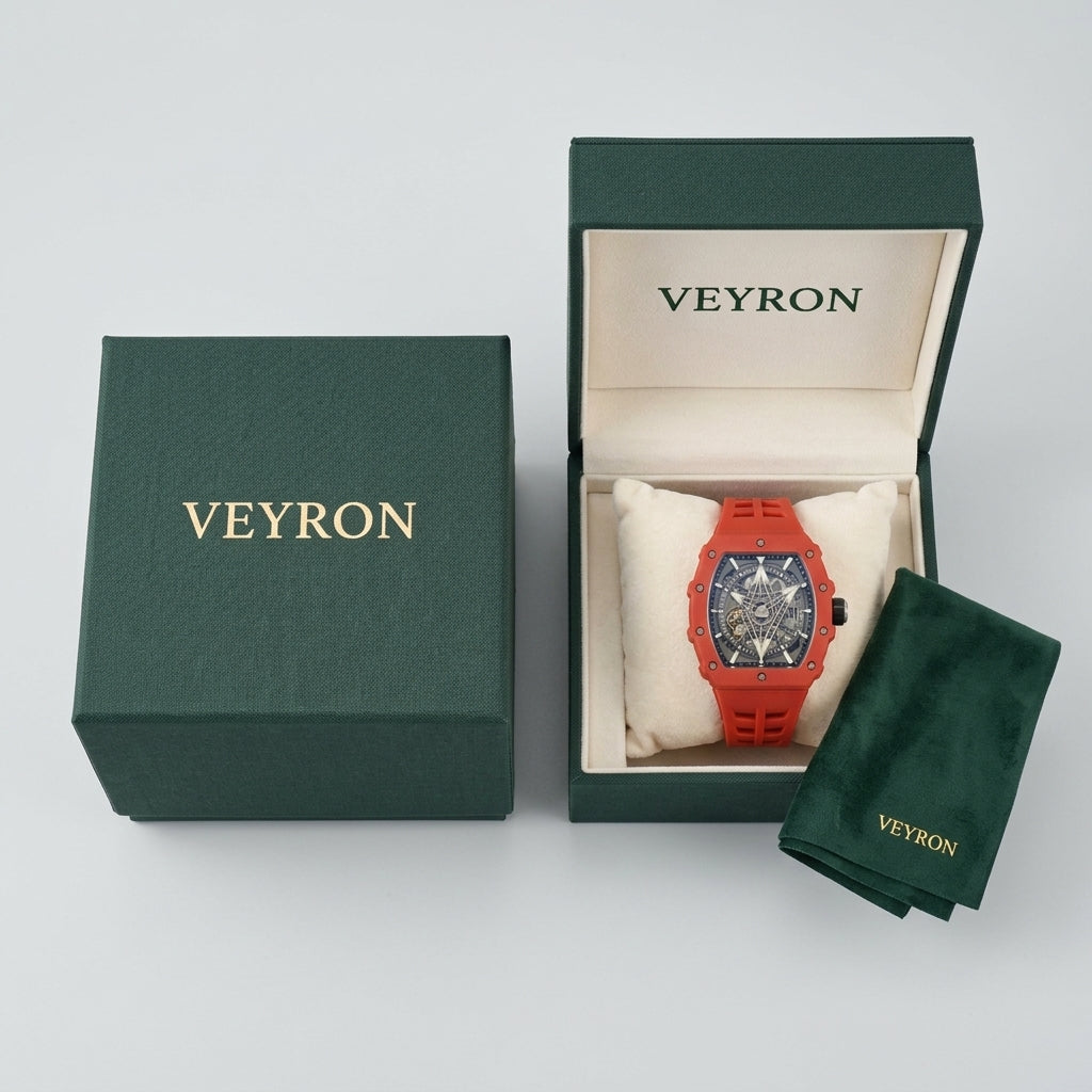 VEY 014 curved profile quartz watch — side view