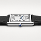 VEY 002 — crown detail, polished steel case