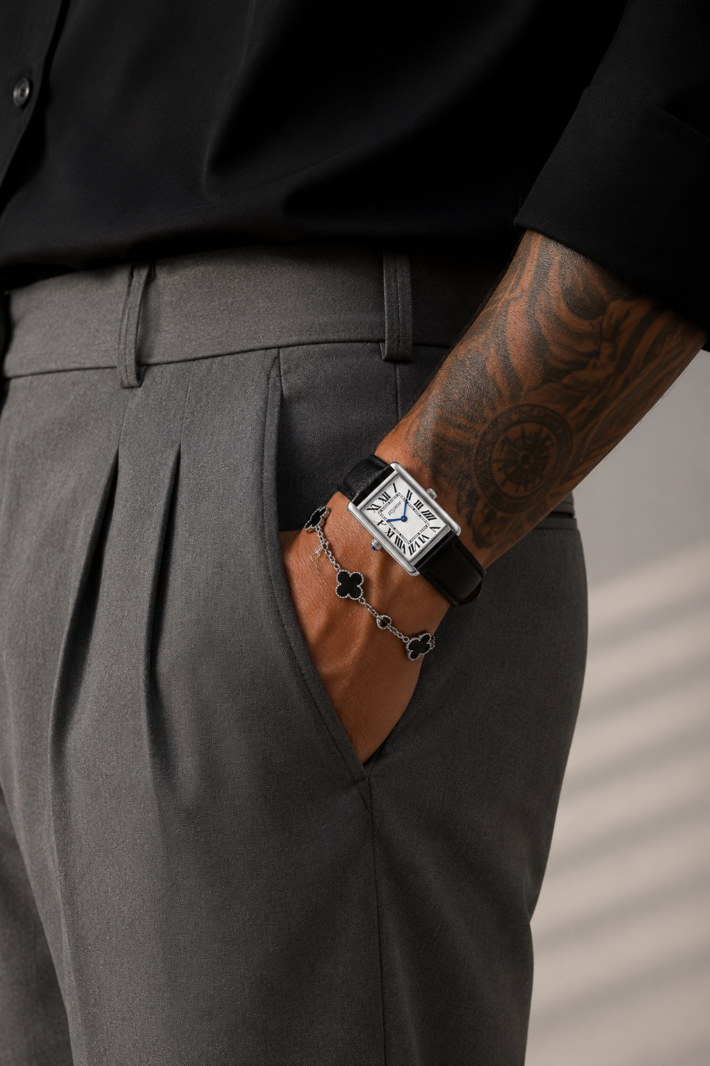 VEY 002 — dial detail, white dial with blued hands