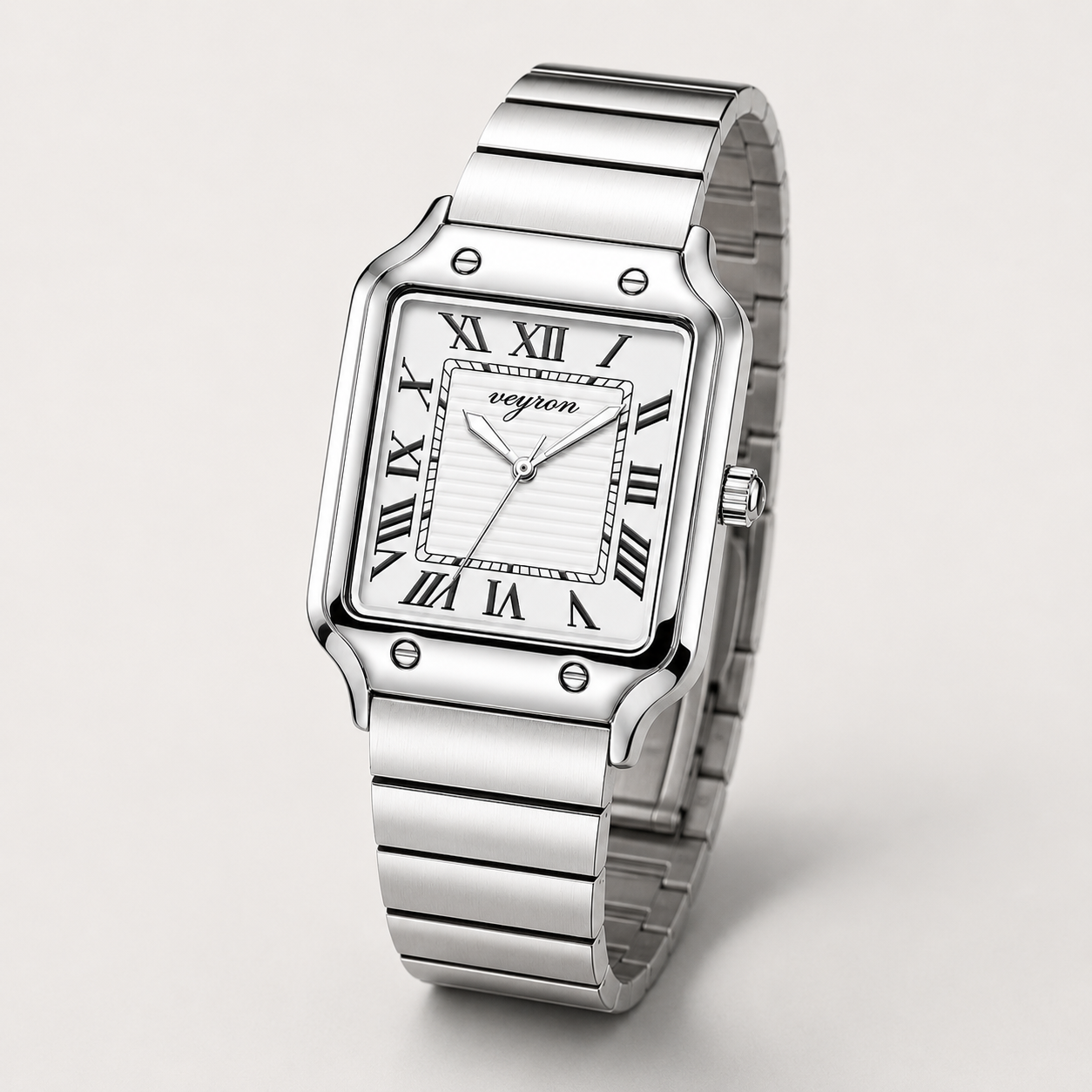 VEY 006 — front view, square steel case