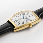 VEY 001 — crown detail, stainless steel case