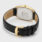 VEY 001 — leather strap detail, men's tonneau watch